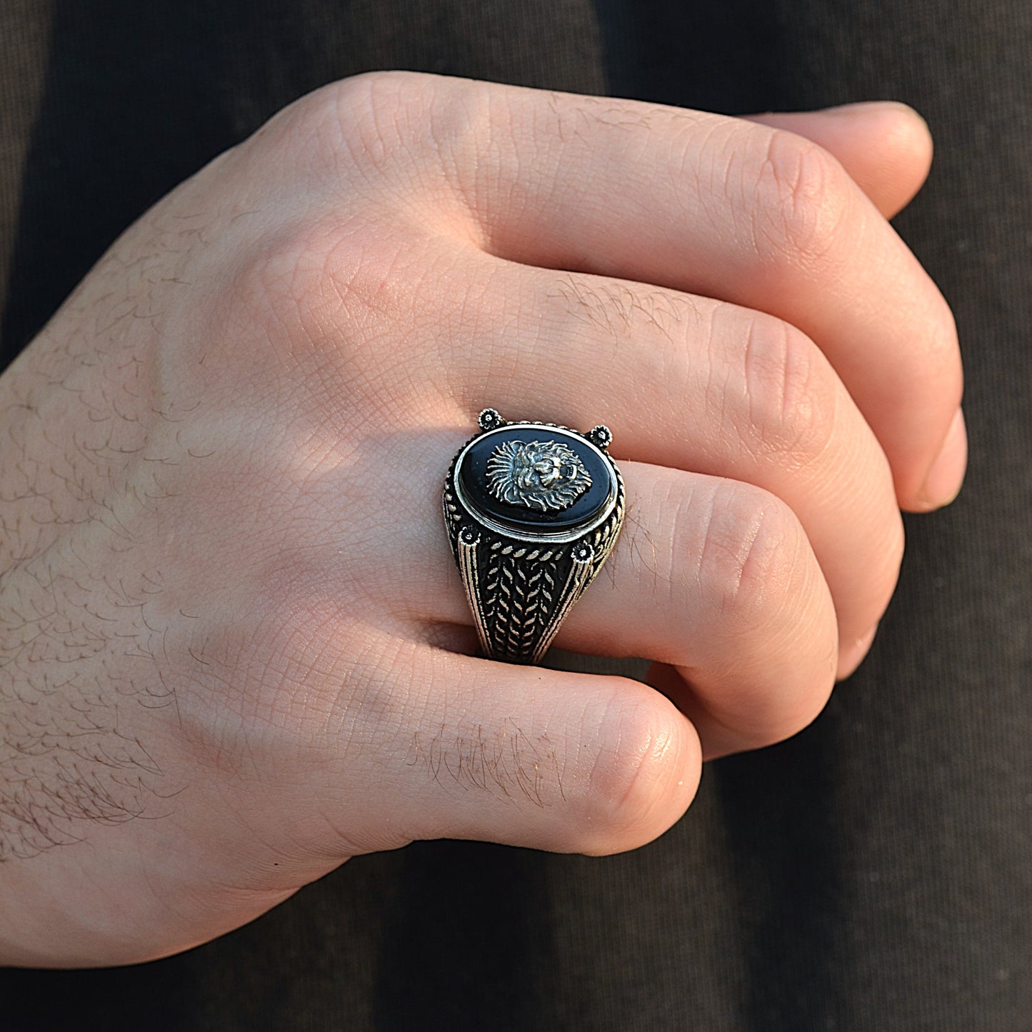 SILVER RING FOR MEN 925K LION