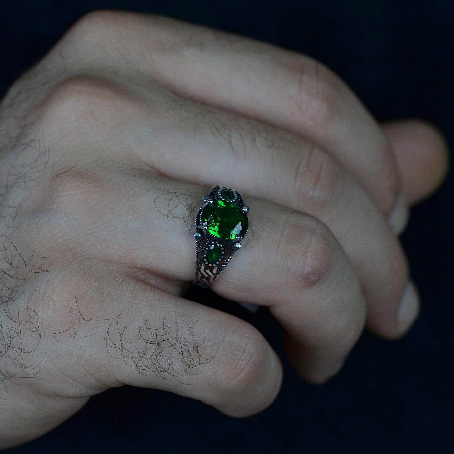 Emerald Majesty Ring Silver 925K