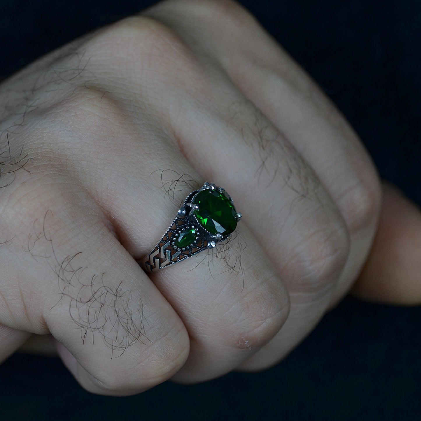 Emerald Majesty Ring Silver 925K