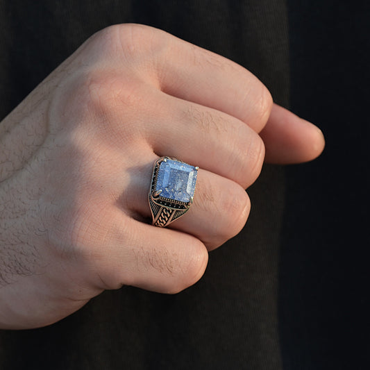 SILVER RING FOR MEN 925K SUGER STONE