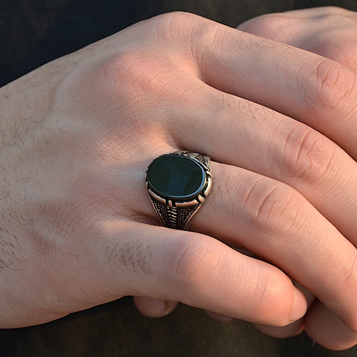 SILVER RING FOR MEN 925K NEW STYLE BLACK ONYX