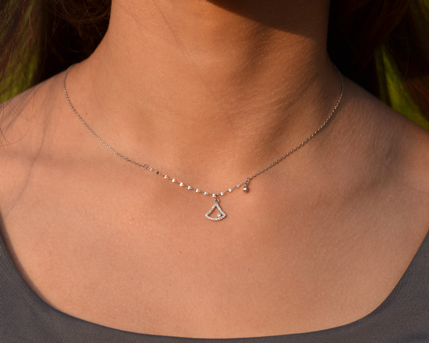 silver necklace for women zircon stone 925K