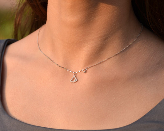 silver necklace for women zircon stone 925K