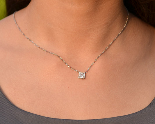 silver necklace for women zircon stone 925K