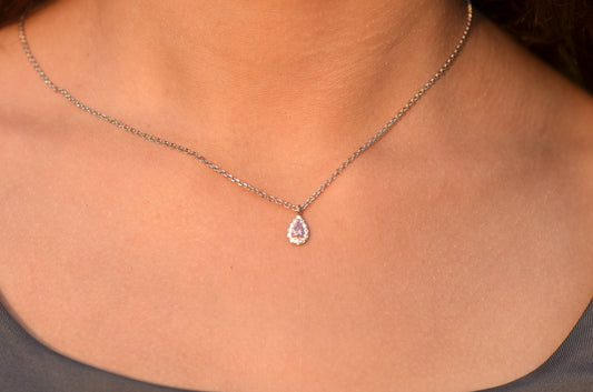 silver necklace for women zircon stone 925K