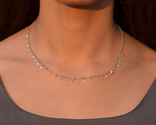 necklace for women with zarkon stones pure silver