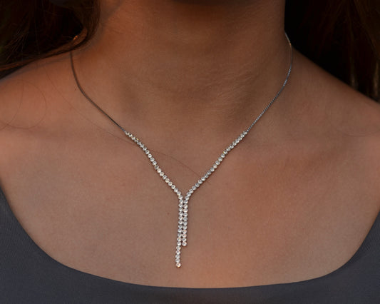 tennis necklace for women pure silver 925k  plated by PLATINUM