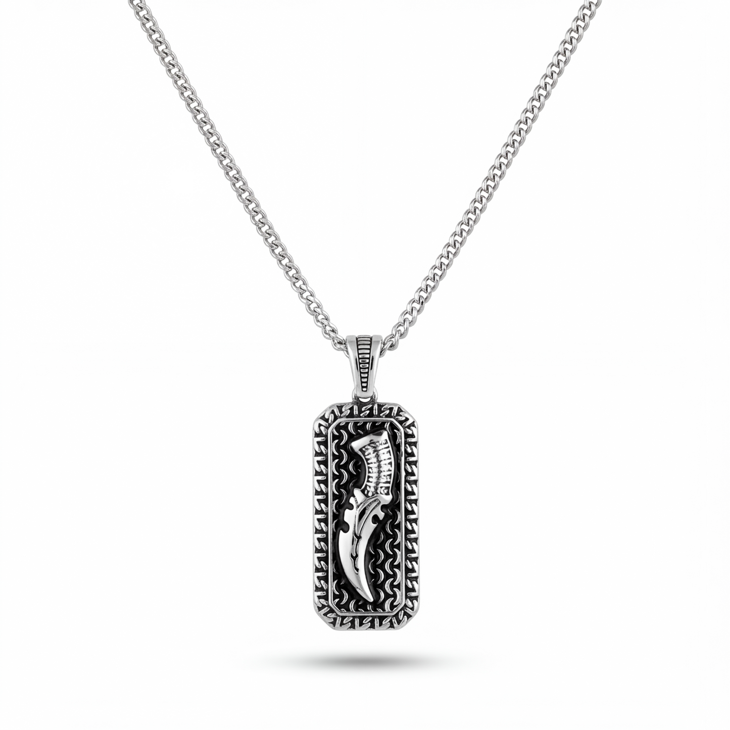 Warrior Blade Tag Pendant Necklaces silver 925K