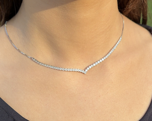 tennis necklace for women pure silver 925K