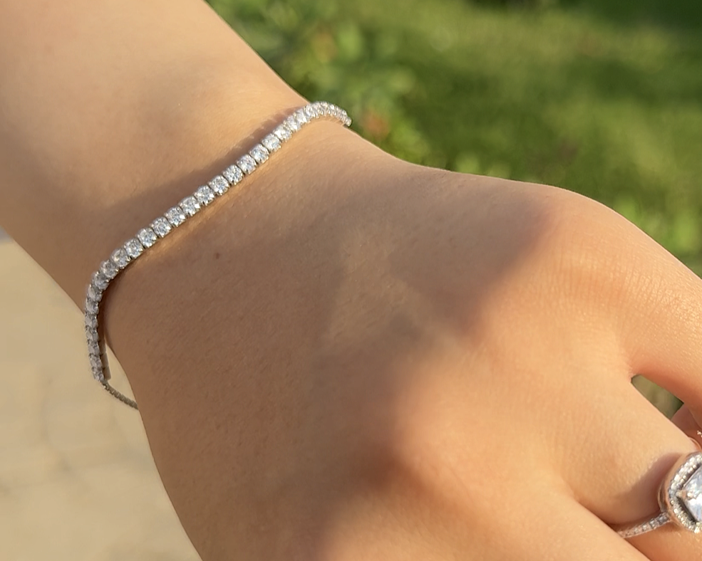 new tennis bracelet pure silver (925K) PLATED BY PLATINUM