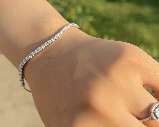 new tennis bracelet pure silver (925K) PLATED BY PLATINUM