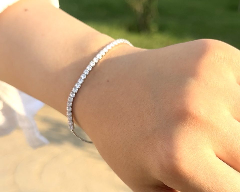 new tennis bracelet pure silver (925K) PLATED BY PLATINUM