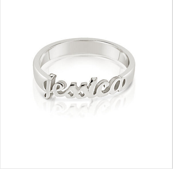 women custommade ring with name silver (925k)