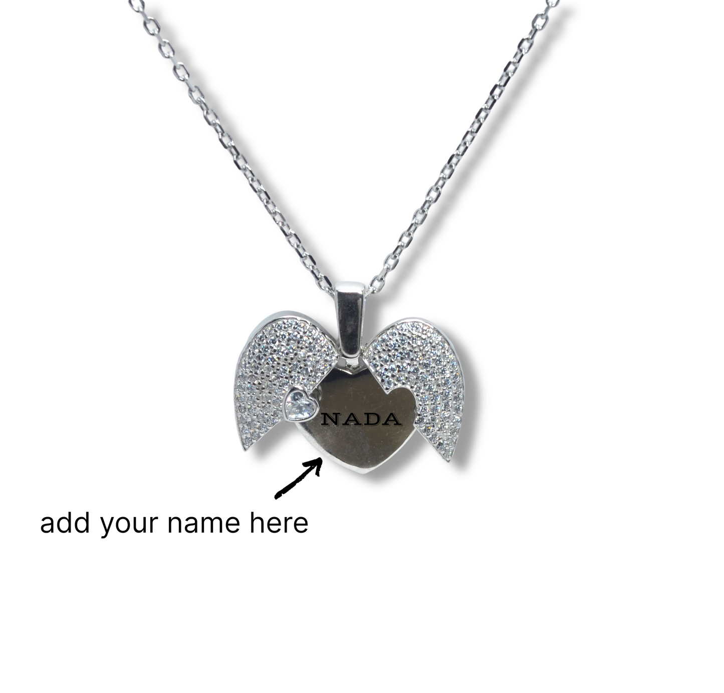 necklace for women made by pure silver 925k PLATED PLATINUM (you can write your name inside)