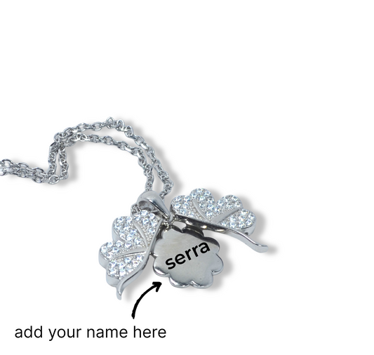 necklace for women made by pure silver 925k PLATED PLATINUM (you can write your name inside)