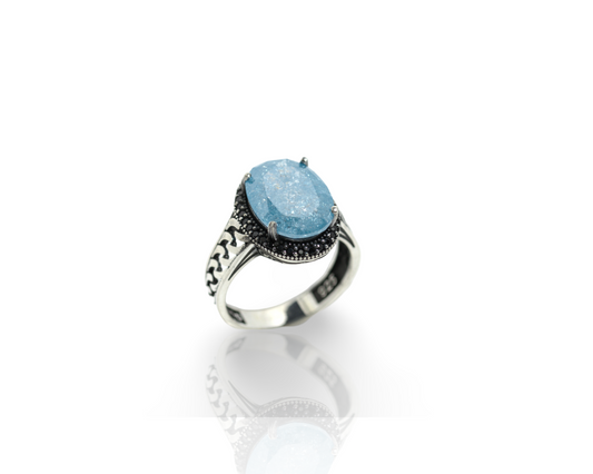 Ring for men pure silver with natural STONE