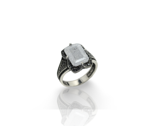 Ring for men pure silver with natural STONE