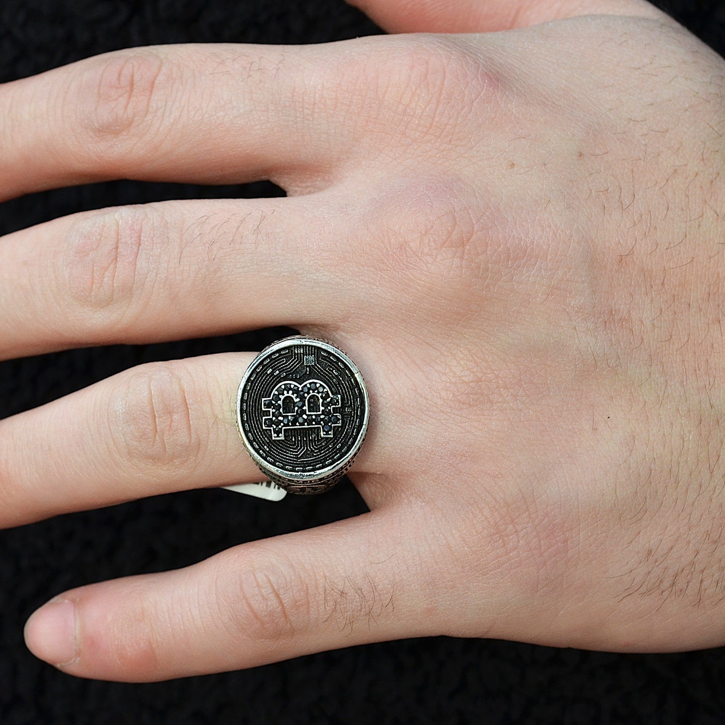 bitcoin ring silver 925k