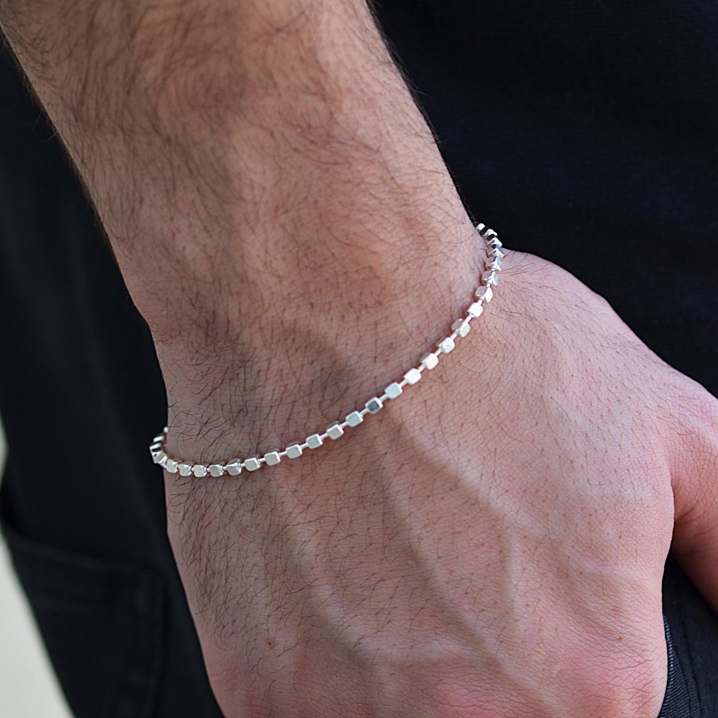 bracelet for men italian silver 925k box style